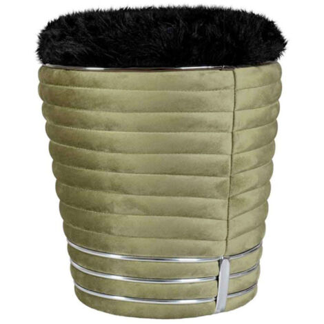 Tabouret Design en Tissu "Doric" 50cm Vert & Gris