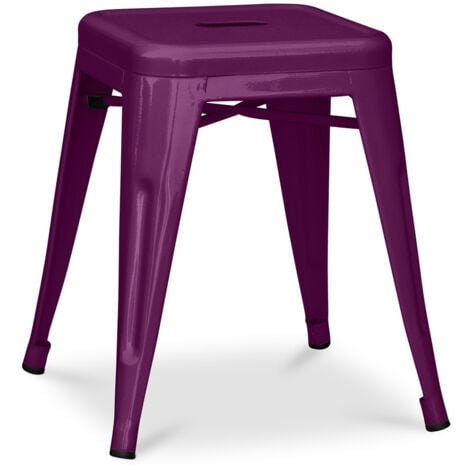 Tabouret Design Industriel - 45cm - Nouvelle Edition - Stylix Violet - Acier, Metal - Violet