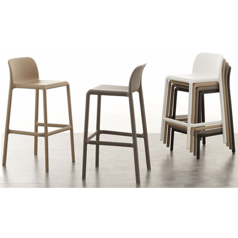 Tabouret design Lyvia-Couleur Vert olive-Hauteur d'assise 66 cm