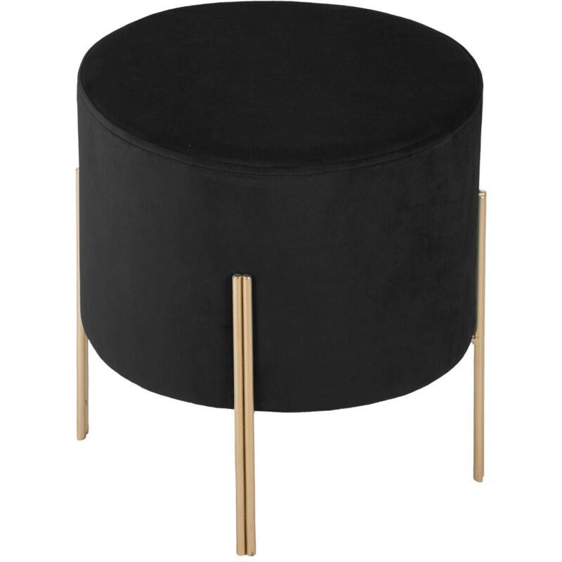 Tabouret Velours Noir Blush Living Atmosphera