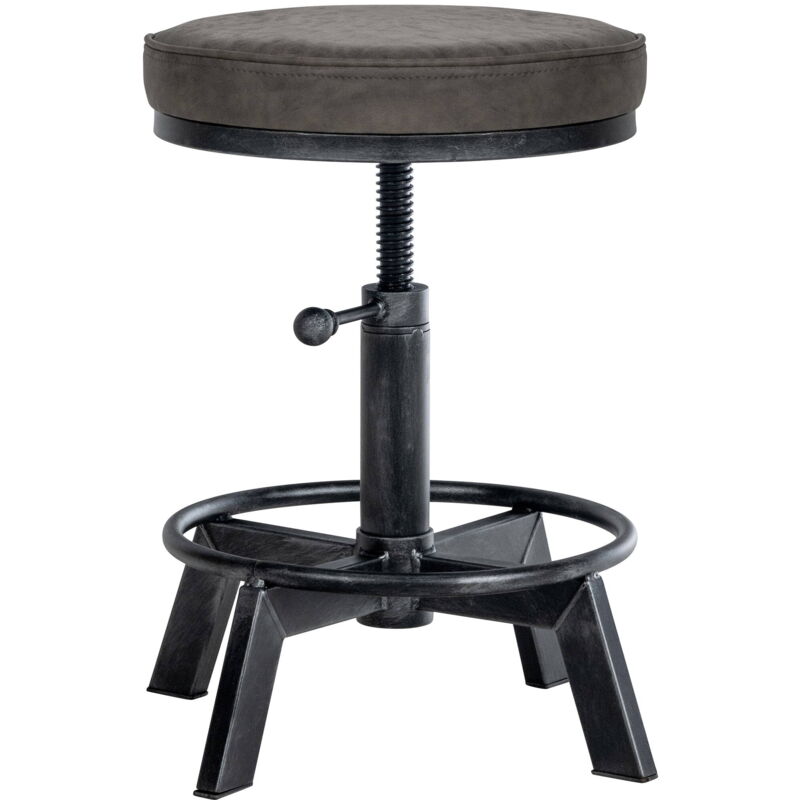 CLP Sitzhocker Destin mit Kunstlederbezug I Hocker im Industrial Design I gepolstert und höhenverstellbar