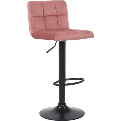 Tabouret d'image noir opeco avec repose de pied de siège en velours différentes couleurs colore : ROSE