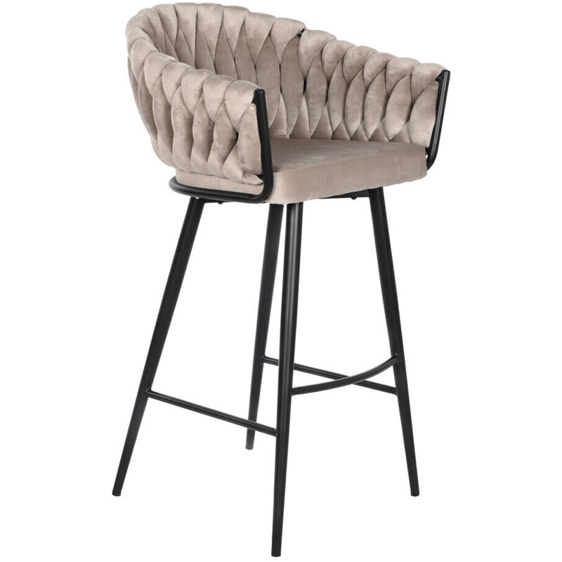 fh-deco DKD Home Decor Tabouret Métal Noir Beige fh-deco DKD Home Decor Tabouret Métal Noir Beige