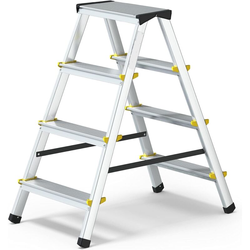 Tabouret échelle aluminium 4 marches 4x4 double montée 125 kg