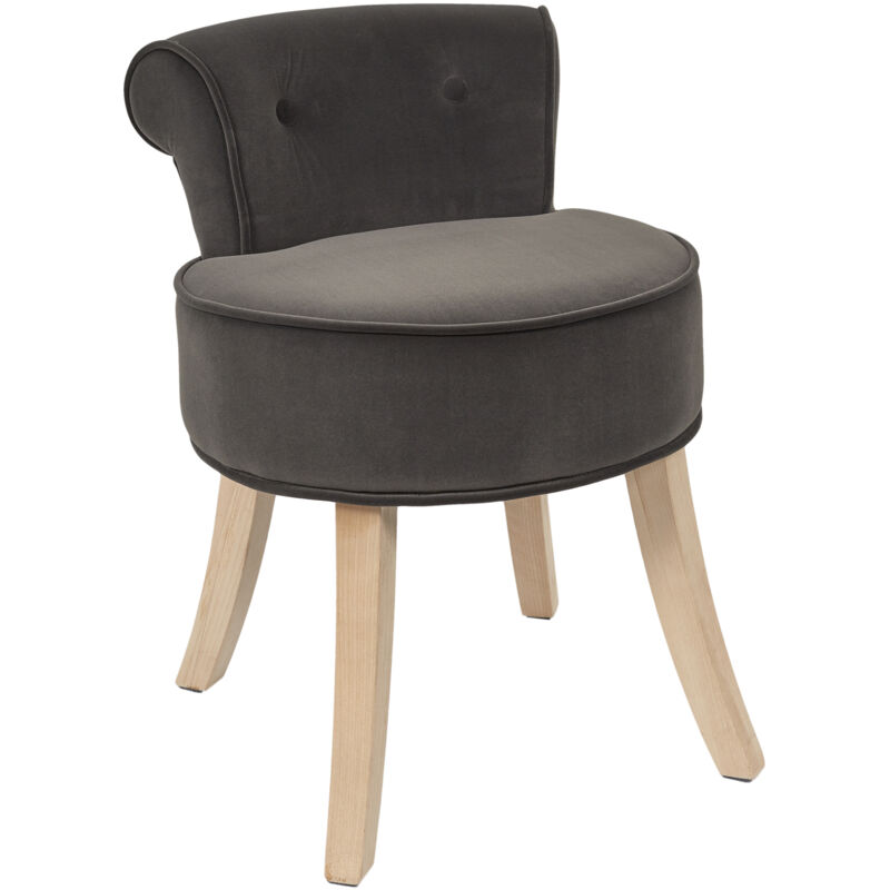 Tabouret Eleonor Velours Gris