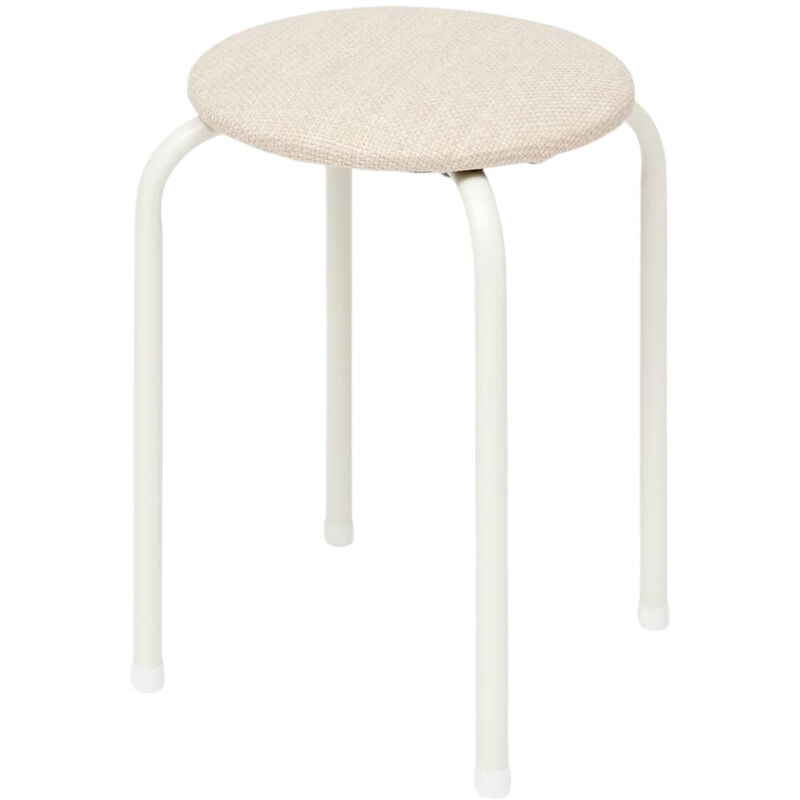 Tabouret Empilable en Métal "Chiné" 46cm Beige