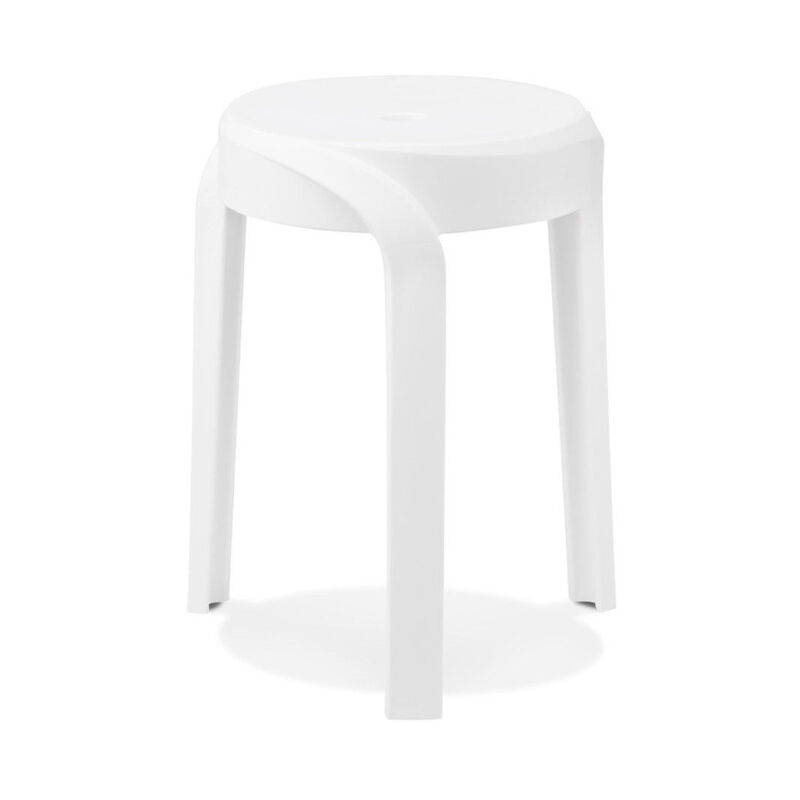Tabouret Empilable Rond 'Barton' 45cm Blanc
