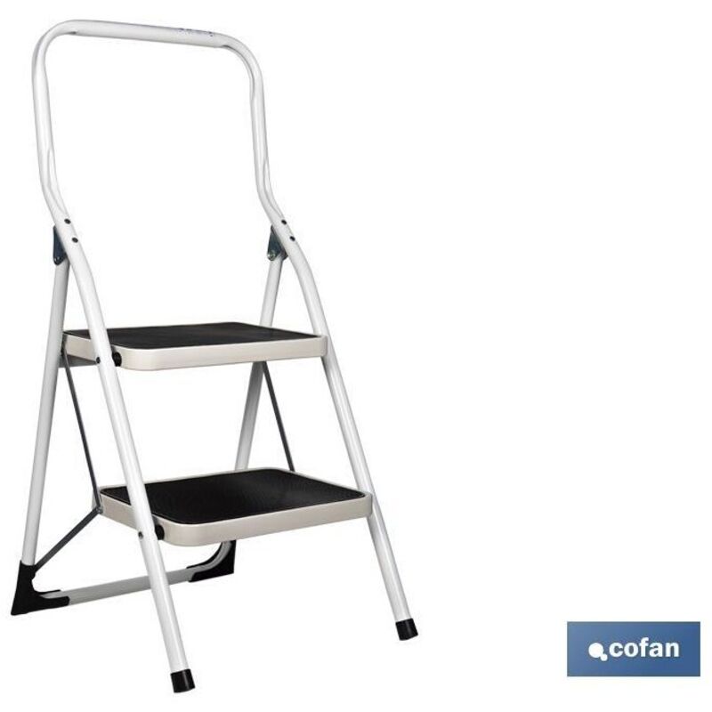 Échelle domestique en acier 2 marches, hauteur 46 cm