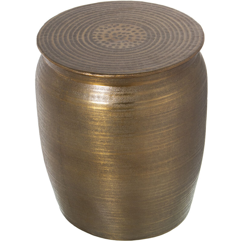 Tabouret En Aluminium Sculpté Doré °35X41 Cm