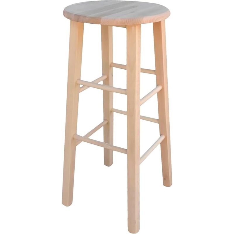 Okaffarefatto - Tabouret de bar en bois à peindre h 68 cm assise ronde avec pieds droits Okaffarefatto - Tabouret de bar en bois à peindre h 68 cm assise ronde avec pieds droits
