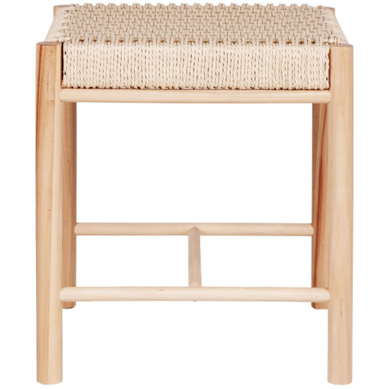 House Nordic - Tabouret 42x42x46,5 cm en bois et assise en corde