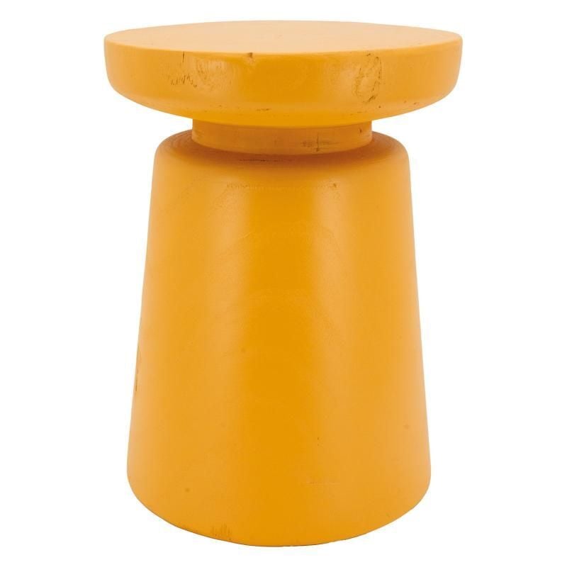 Tabouret en bois paulownia Bouchon jaune