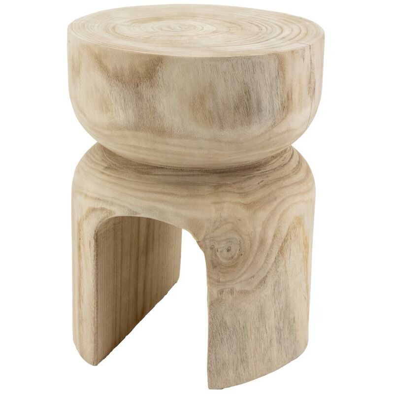 Tabouret en bois paulownia Molaire Naturel