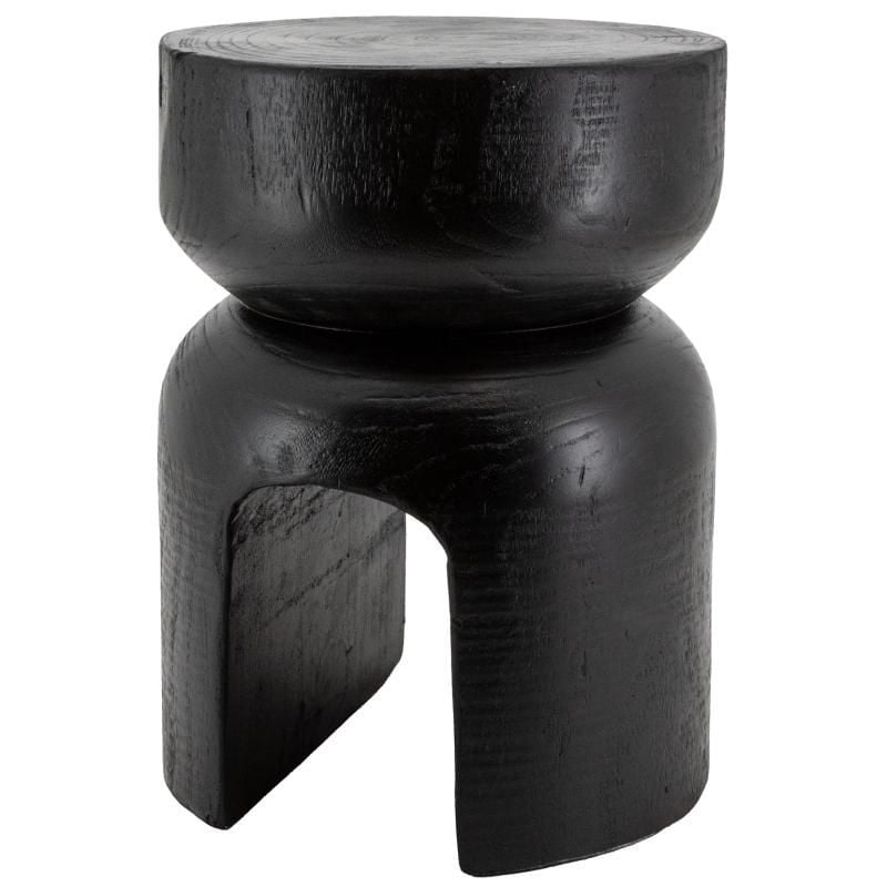 Tabouret en bois paulownia Molaire noir