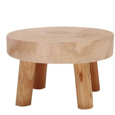 Tabouret en bois pour plants – Support végétal décoratif en bois massif, design rond élégant, finition naturelle, base stable  Idéal pour intérieur, salon, chambre, table de chevet ou coin lecture