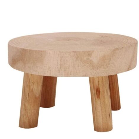 Tabouret en bois pour plants – Support végétal décoratif en bois massif, design rond élégant, finition naturelle, base stable  Idéal pour intérieur, salon, chambre, table de chevet ou coin lecture