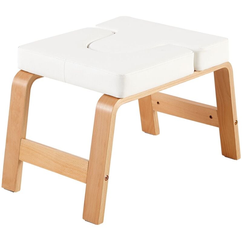 Tabouret en bois réglable pour une assise confortable – Repose-pieds ou chaise polyvalente pour la maison, le bureau et la détente--Blanc