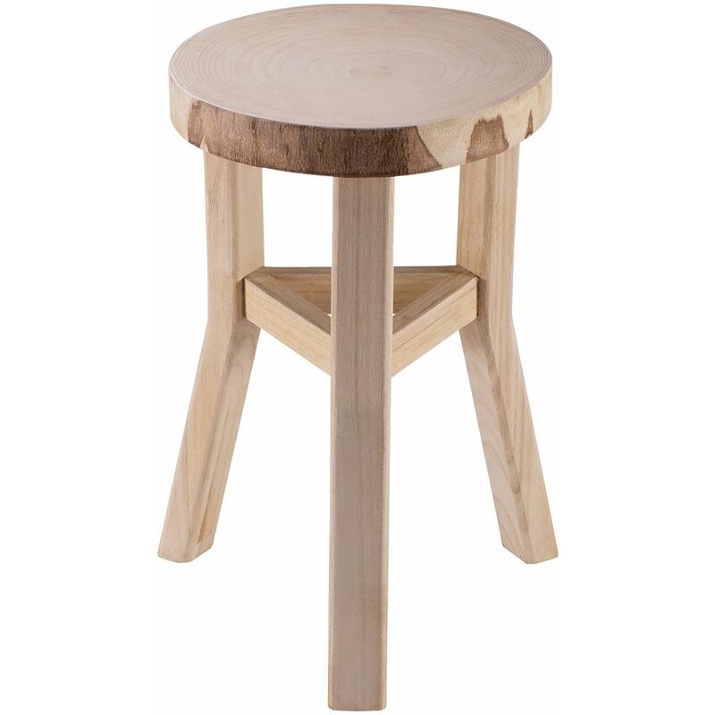 Tabouret décoratif zahora en bois, rond