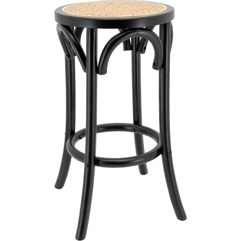 Aubry Gaspard - Tabouret en bouleau et cannage rotin