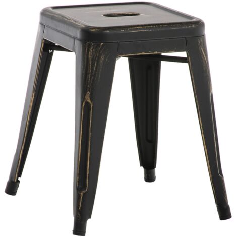 Tabouret en métal arin-or noir