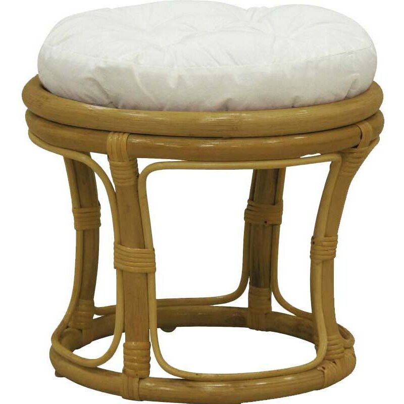 Tabouret en rotin avec coussin Uni