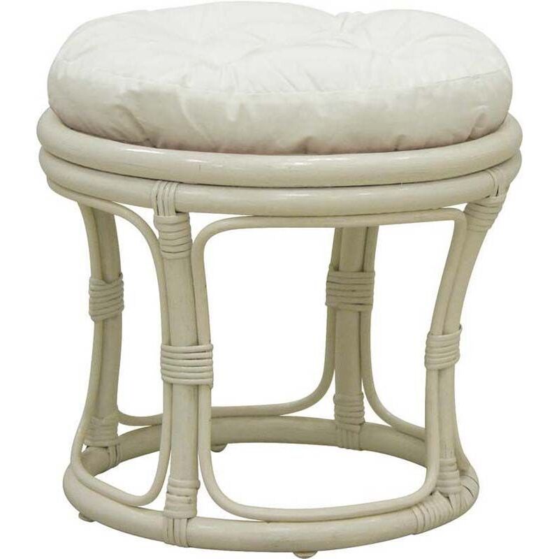 Tabouret en rotin avec coussin Uni Tabouret en rotin avec coussin Uni