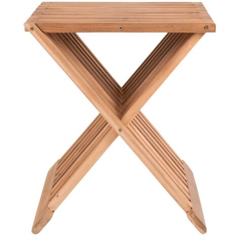 Tabouret en teck H45cm - Naturel - ERTO