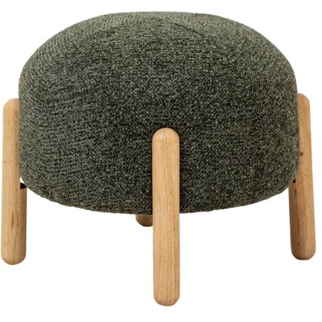 Tabouret en tissu bouclette vert Calya