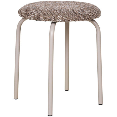 Tabouret en tissu et métal H43cm - Taupe - Asmara