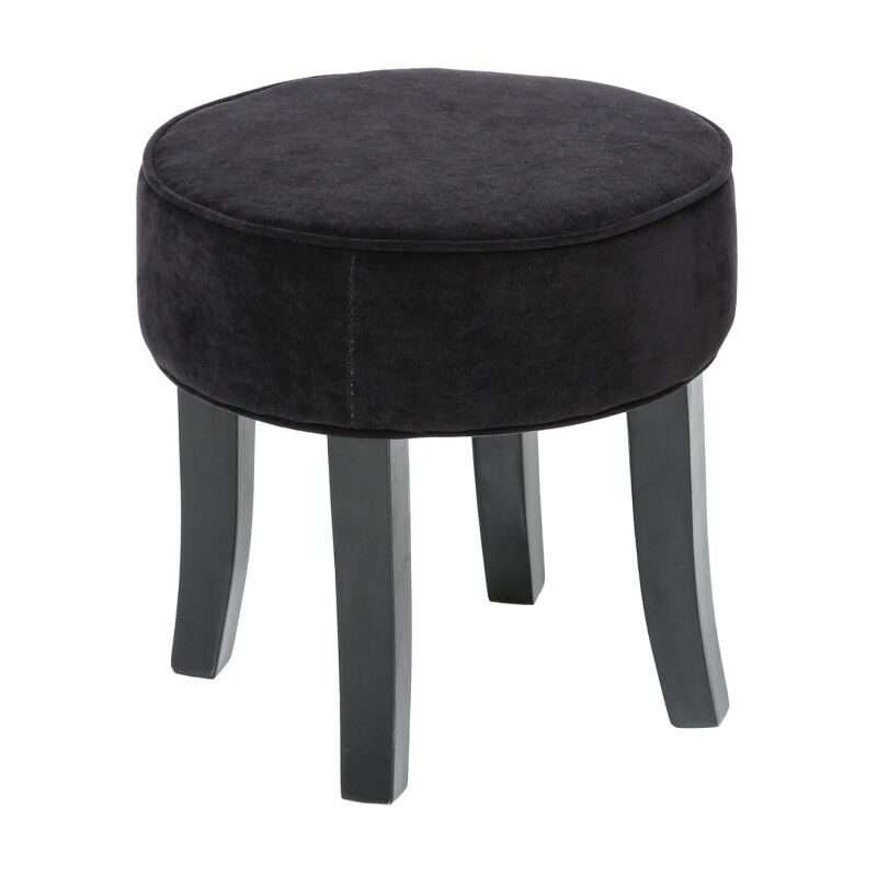 Tabouret en Velours 'Adriel' 35cm Noir