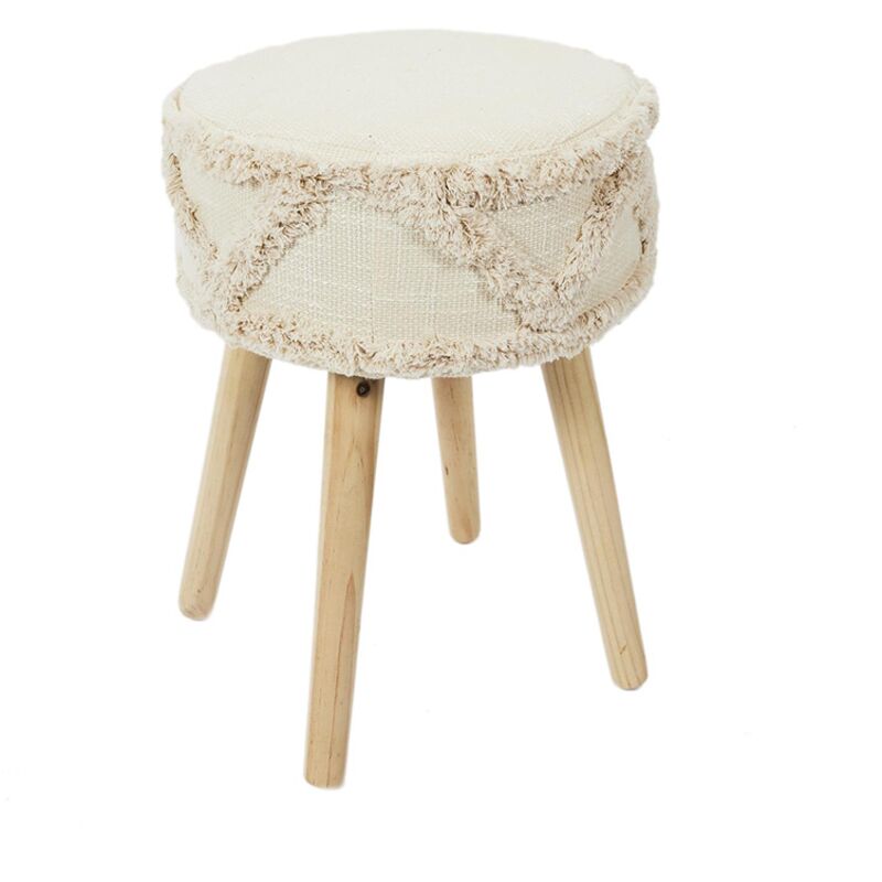 The Home Deco Factory - Tabouret rond pieds en pin Mirage