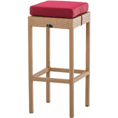 Tabouret extérieur à Polyrattan + Poggiapiedi Rosso Red Cadre de différentes couleurs