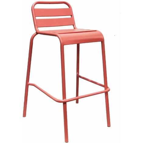 Tabouret extérieur élevé et tabouret de restaurants avec structure en fer de Vegas Red