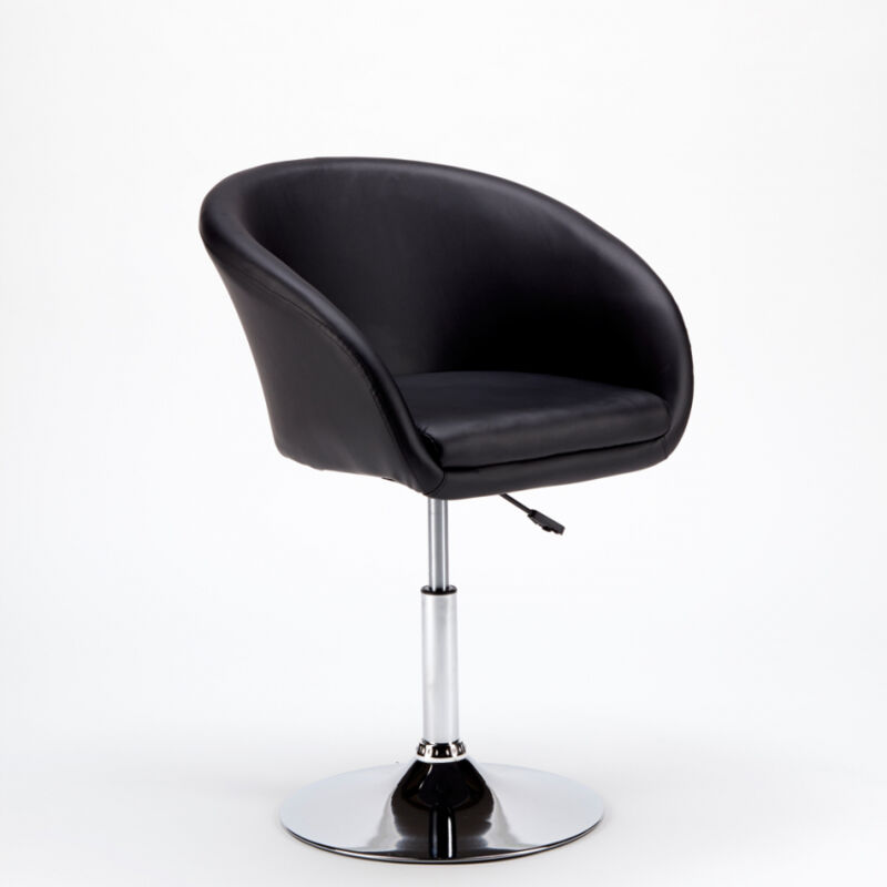 Tabouret fauteuil de bar cuisine et salon en similicuir design moderne Austin - Noir