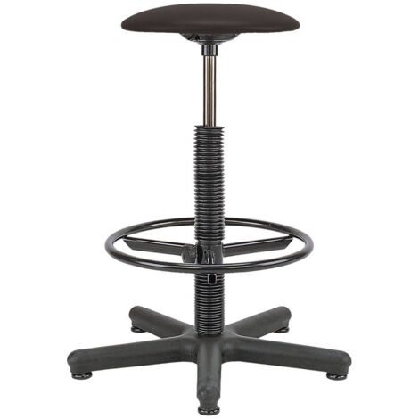 Tabouret Goliat + anneau simili cuir noir