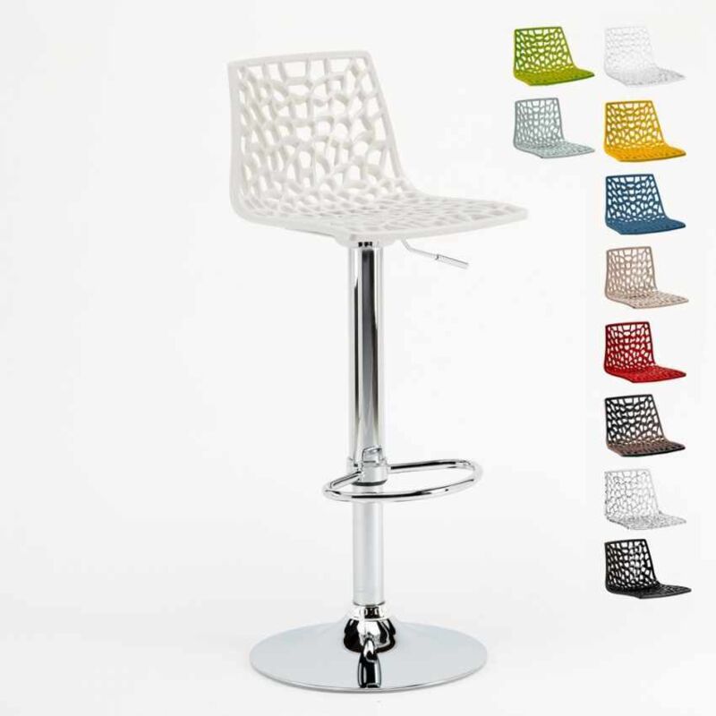 Tabouret Grand Soleil SPIDER pour cafés bars cuisines salles à manger - Blanc Tabouret Grand Soleil SPIDER pour cafés bars cuisines salles à manger - Blanc
