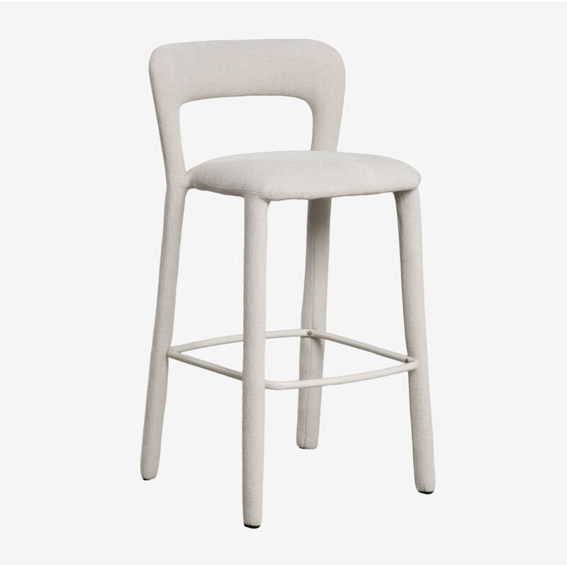 Tabouret haut avec dossier rembourré Brusel SKLUM ↑75 cm