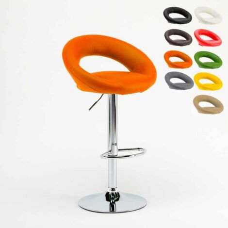 Tabouret haut bar cuisine fixe pivotant réglable en hauteur avec repose-pieds CHICAGO