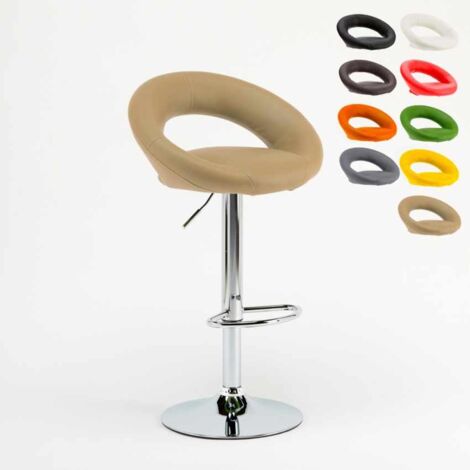 Tabouret haut bar cuisine fixe pivotant réglable en hauteur avec repose-pieds CHICAGO
