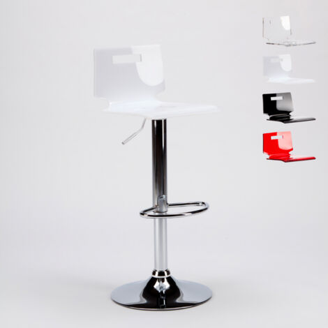 Tabouret haut bar et cuisine en acier chromé SAN JOSE Design
