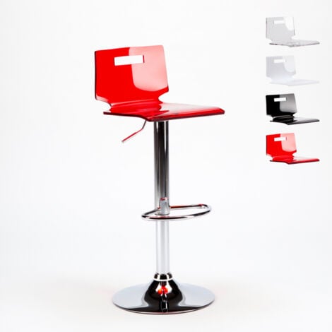 Tabouret haut bar et cuisine en acier chromé SAN JOSE Design