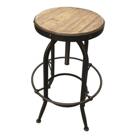Tabouret haut - Bois - Noir - Interior's