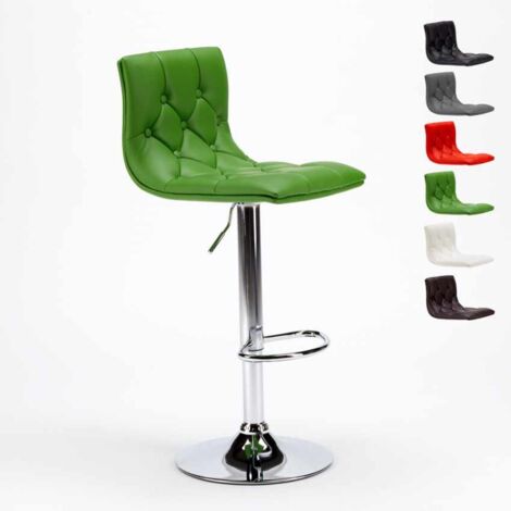 Tabouret Haut cuisine et matelas matelassé similicuir Design HONOLULU