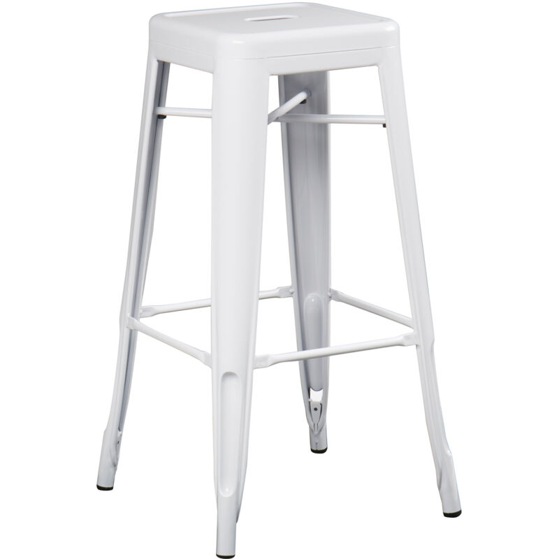 Tabouret haut empilable en acier Lix SKLUM Blanc ↑75 cm