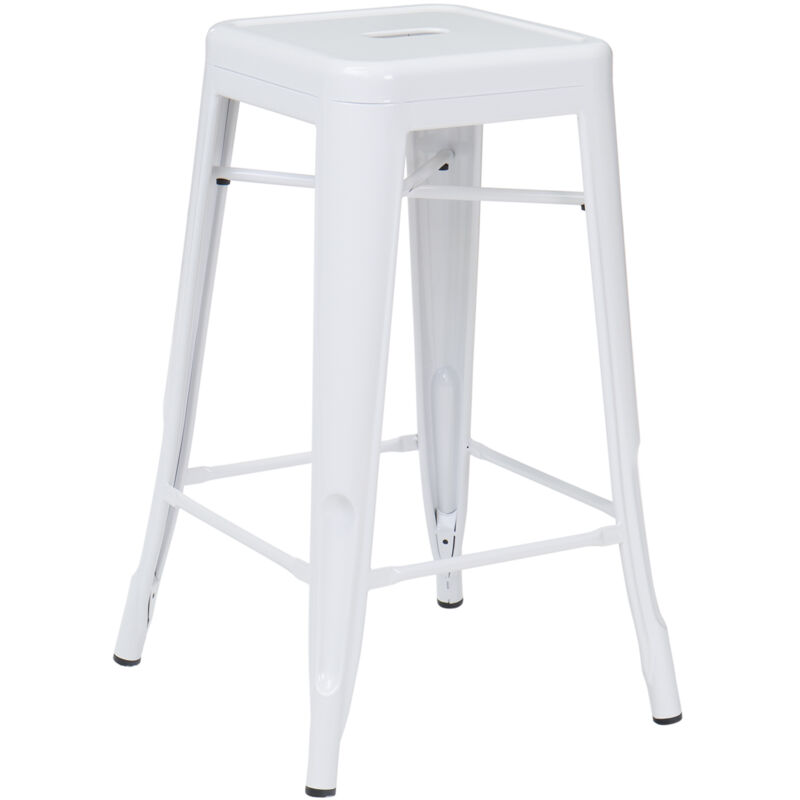 Tabouret haut empilable en acier Lix SKLUM Blanc ↑65 cm
