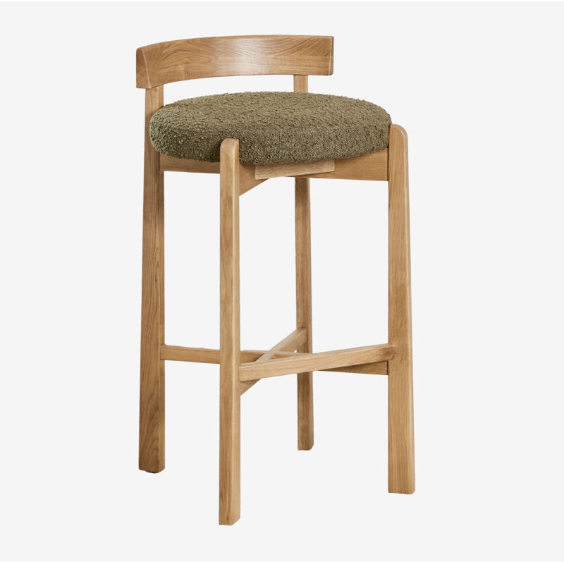 Sklum - Tabouret haut en bois de chêne et revêtement Manila ↑75 cm