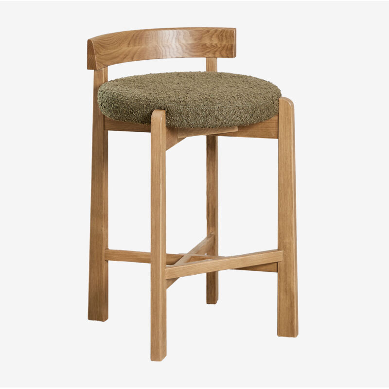 Sklum - Tabouret haut en bois de chêne et revêtement Manila ↑65 cm