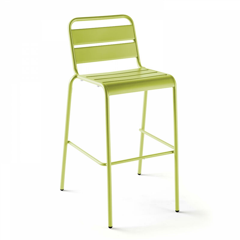 Oviala - Chaise haute de jardin en métal vert - Palavas - Vert