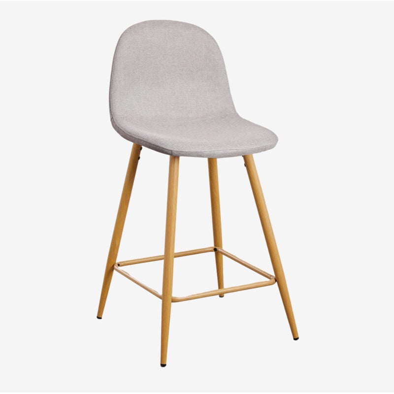 Tabouret haut Glamm SKLUM ↑65 cm Gris Béton Bois naturel
