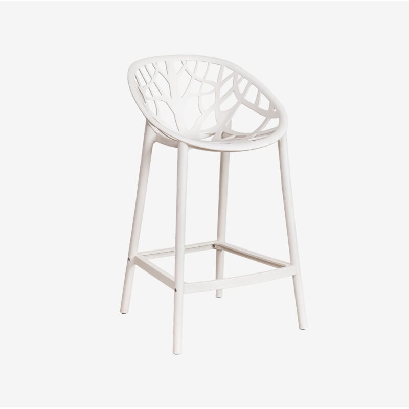 Sklum - Tabouret haut Ores Blanc Gardenia ↑65 cm